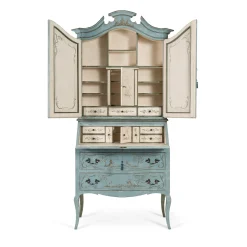 Cassettone Parma Doge Blue Secretary con Chinoiserie Oro