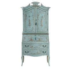 Cassettone Parma Doge Blue Secretary con Chinoiserie Oro