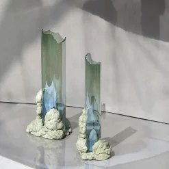 Catharsis Vaso scultoreo in vetro salvia #1