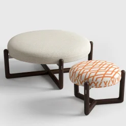 Cecil L Pouf da esterno in legno iroko bianco