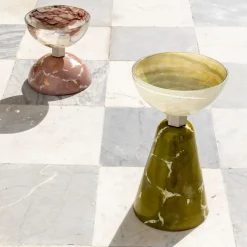 Centrotavola Alchimie in vetro di Murano verde giada