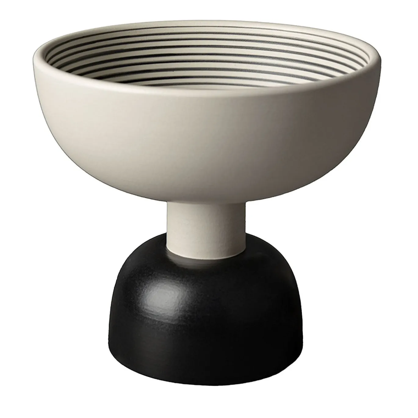 Centrotavola alto bianco e nero di Ettore Sottsass