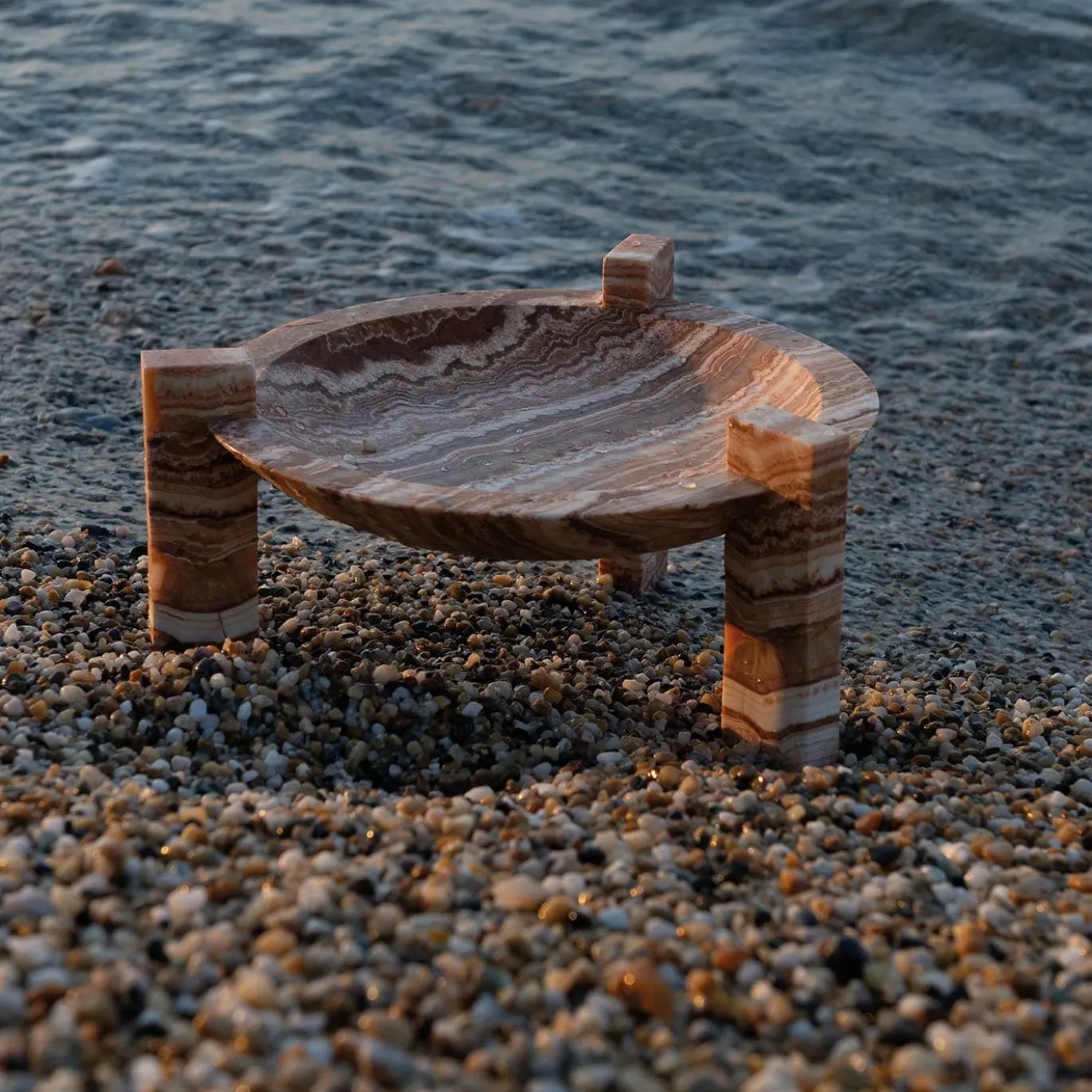 Centrotavola Alto in Onice Block Stand