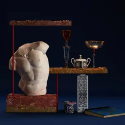 Centrotavola Arlecchino Coppa su Stelo Medio in Vetro