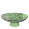 Centrotavola Bacile in vetro di Murano verde effetto marmo