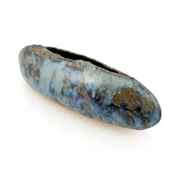 Centrotavola Big Blue a Forma di Baccello in Gres Policromo