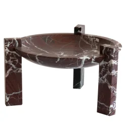 Centrotavola Block Stand alto in marmo Rosso Lepanto