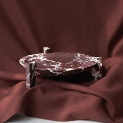 Centrotavola Block Stand basso in marmo Rosso Lepanto
