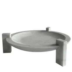 Centrotavola Block Stand Basso in Marmo di Carrara