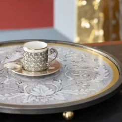 Centrotavola circolare in ferro grigio