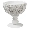Centrotavola con piedini bianchi fioriti Coco Camelie