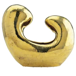 Centrotavola Corimeu in ceramica dorata