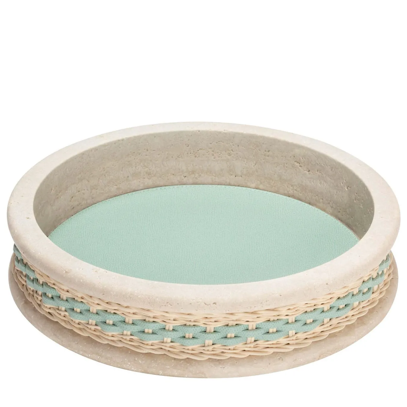 Centrotavola Courbet in pelle e rattan #2