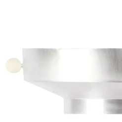 Centrotavola Fruit 26 in ottone placcato argento con manici in pietra bianca