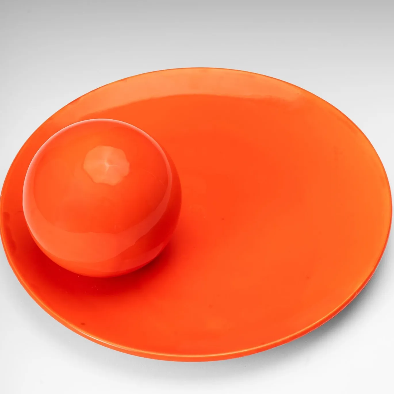 Centrotavola in ceramica arancione Monomio Stabilo
