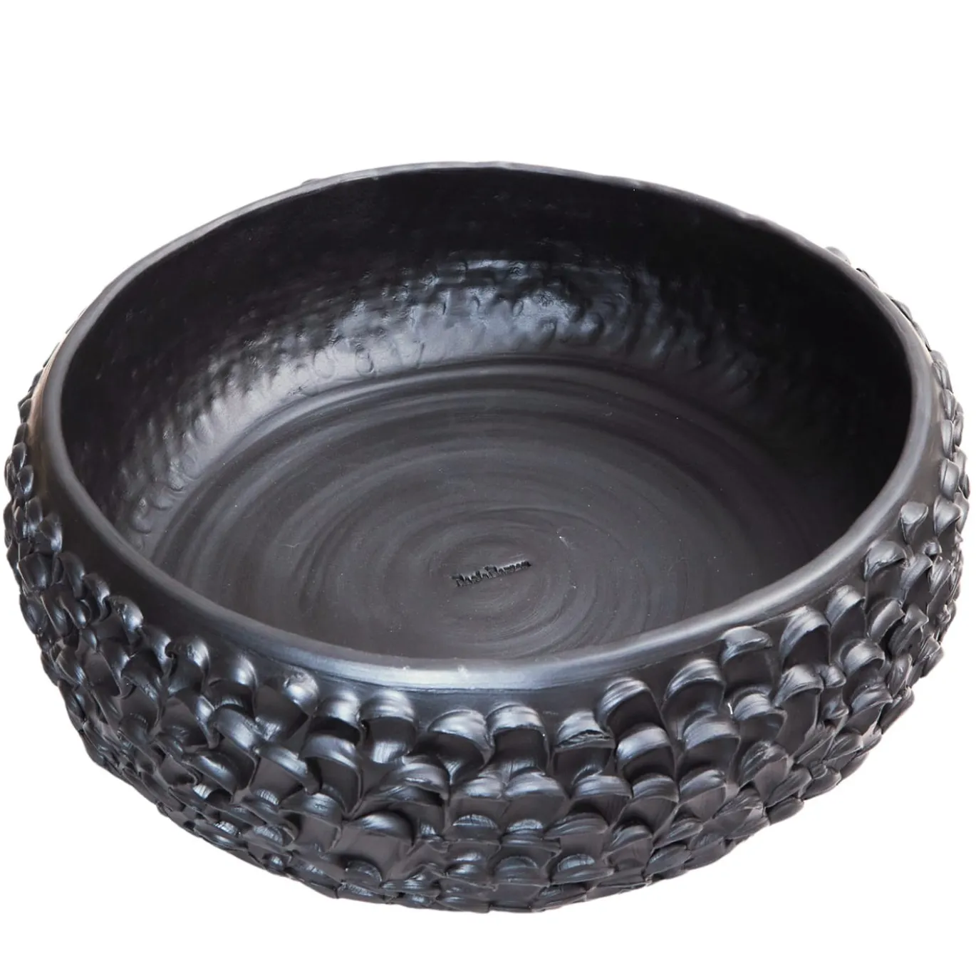 Centrotavola in Ceramica Olive Serie Onda Nero Liquirizia