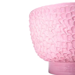 Centrotavola in Ceramica Onda Rosa Cipria Lucido