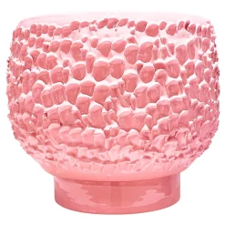 Centrotavola in Ceramica Onda Rosa Cipria Lucido