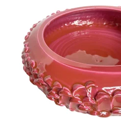 Centrotavola in Ceramica Onda Rosa Malva Scuro