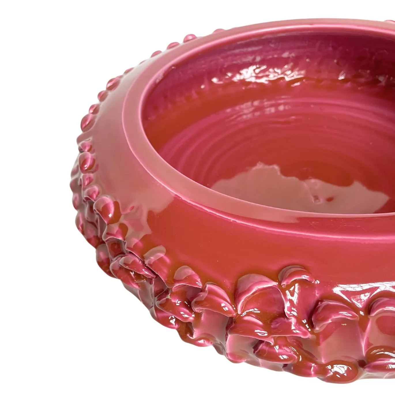 Centrotavola in Ceramica Onda Rosa Malva Scuro