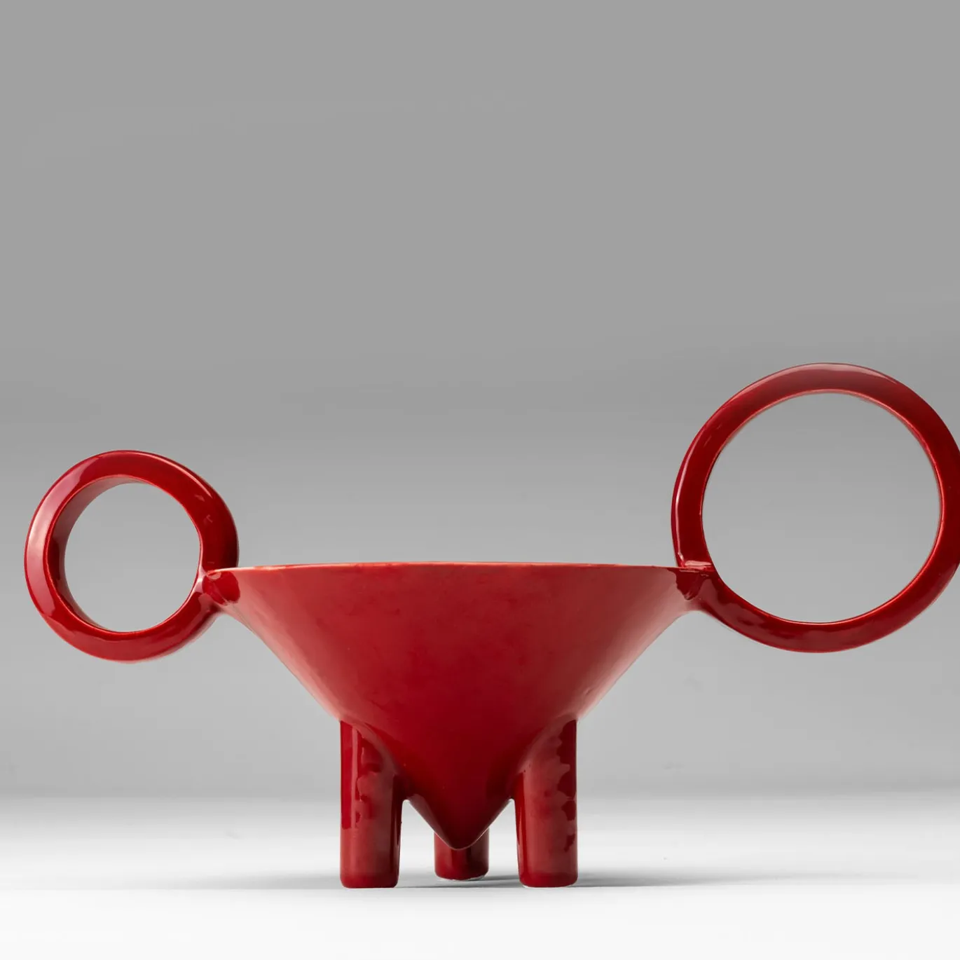 Centrotavola in ceramica rossa Cono