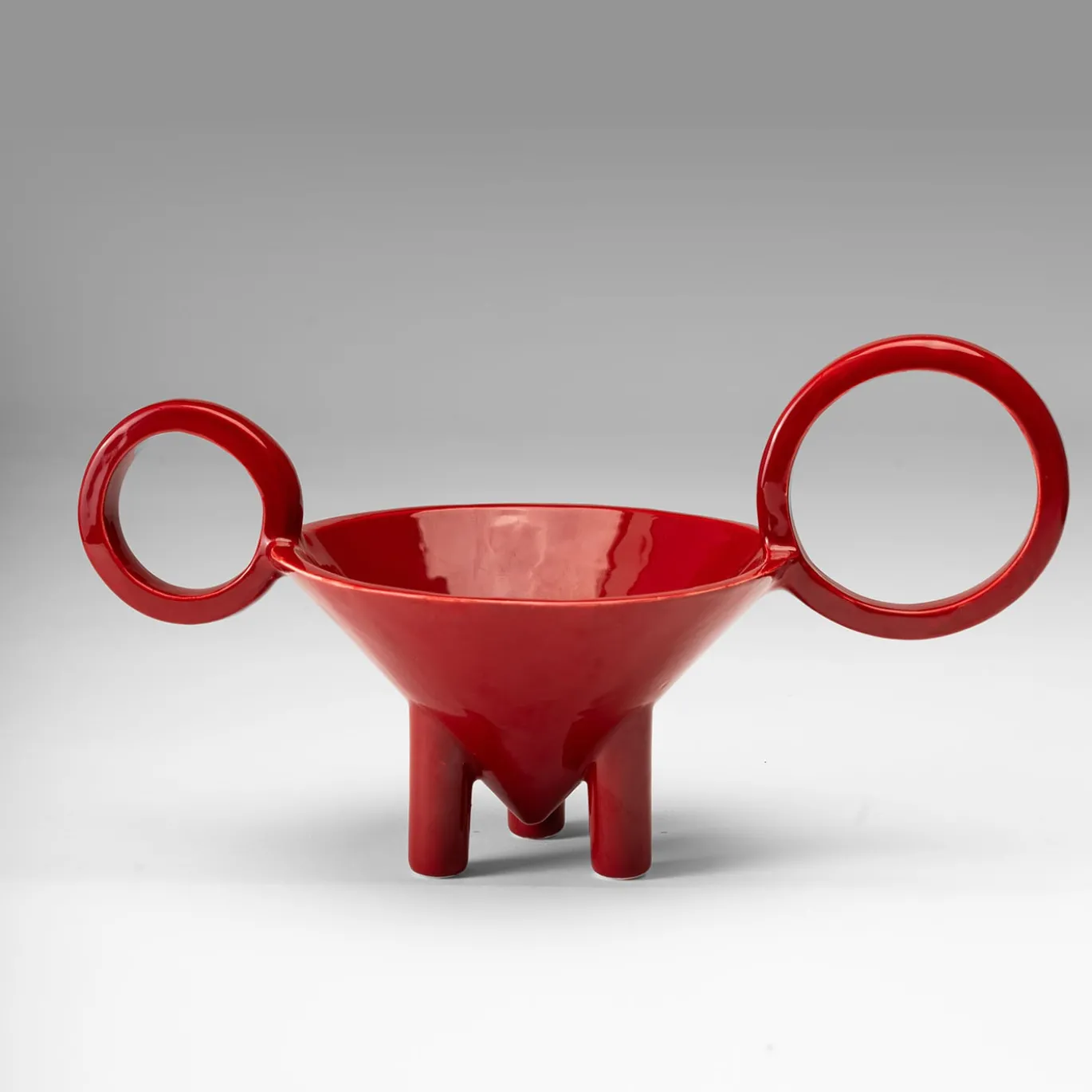 Centrotavola in ceramica rossa Cono