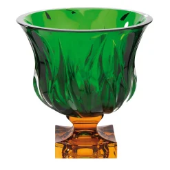 Centrotavola in Cristallo Verde Ambra Fire
