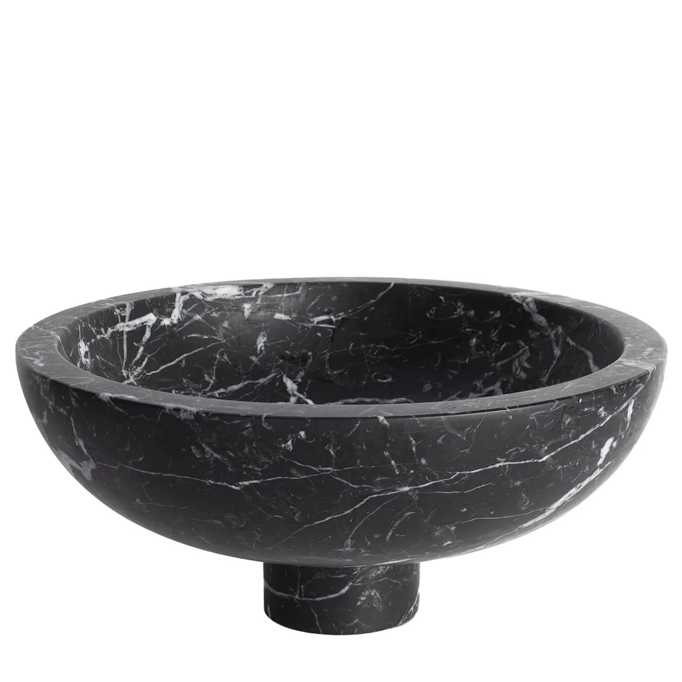 Centrotavola Inside Out in marquina nera di Karen Chekerdjian