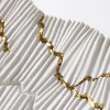 Centrotavola Levante in porcellana bianca con crepe oro