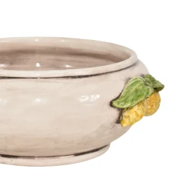 Centrotavola Limone in Maiolica Siciliana Madreperla