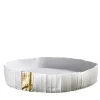 Centrotavola Ninfea low Bianco con inserto dorato