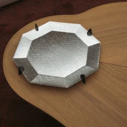 Centrotavola ottagonale Alegria in ottone argentato