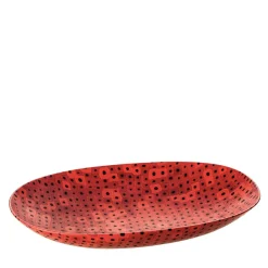 Centrotavola ovale grande Murrine Opache di Carlo Scarpa in rosso