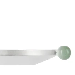 Centrotavola Piano 13 in ottone placcato argento con manici in pietra verde