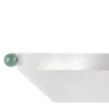 Centrotavola Triangular in ottone placcato argento con manici in pietra verde