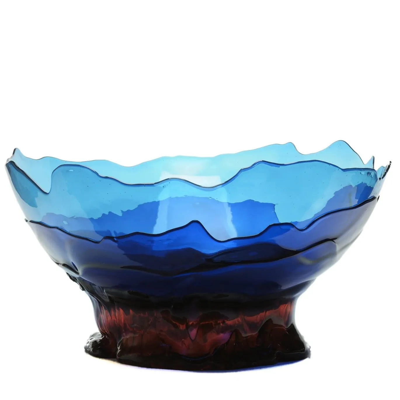 Centrotavola Vaso Big Collina Extracolor XXL in Resina Blu e Rosso Rubino