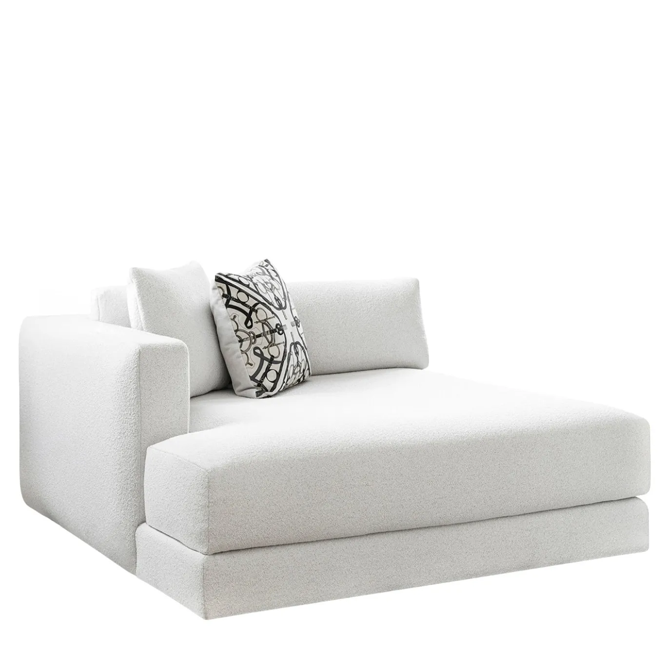 Chaise Longue Daniel in Tessuto Bianco
