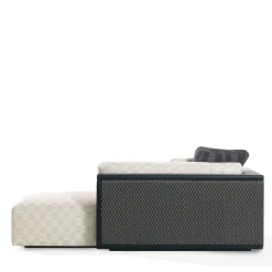Chaise longue Egon in tessuto Discipline e pelle Aida
