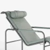 Chaise Longue Genni in pelle verde con pouf di Gabriele Mucchi