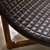Chaise longue in pelle e mogano