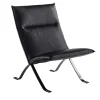 Chaise longue in pelle nera Mood
