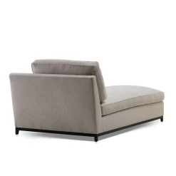 Chaise longue in tessuto grigio Hugo