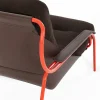Chaise Longue Maggiolina Marrone con Struttura in Acciaio Arancione di Marco Zanuso
