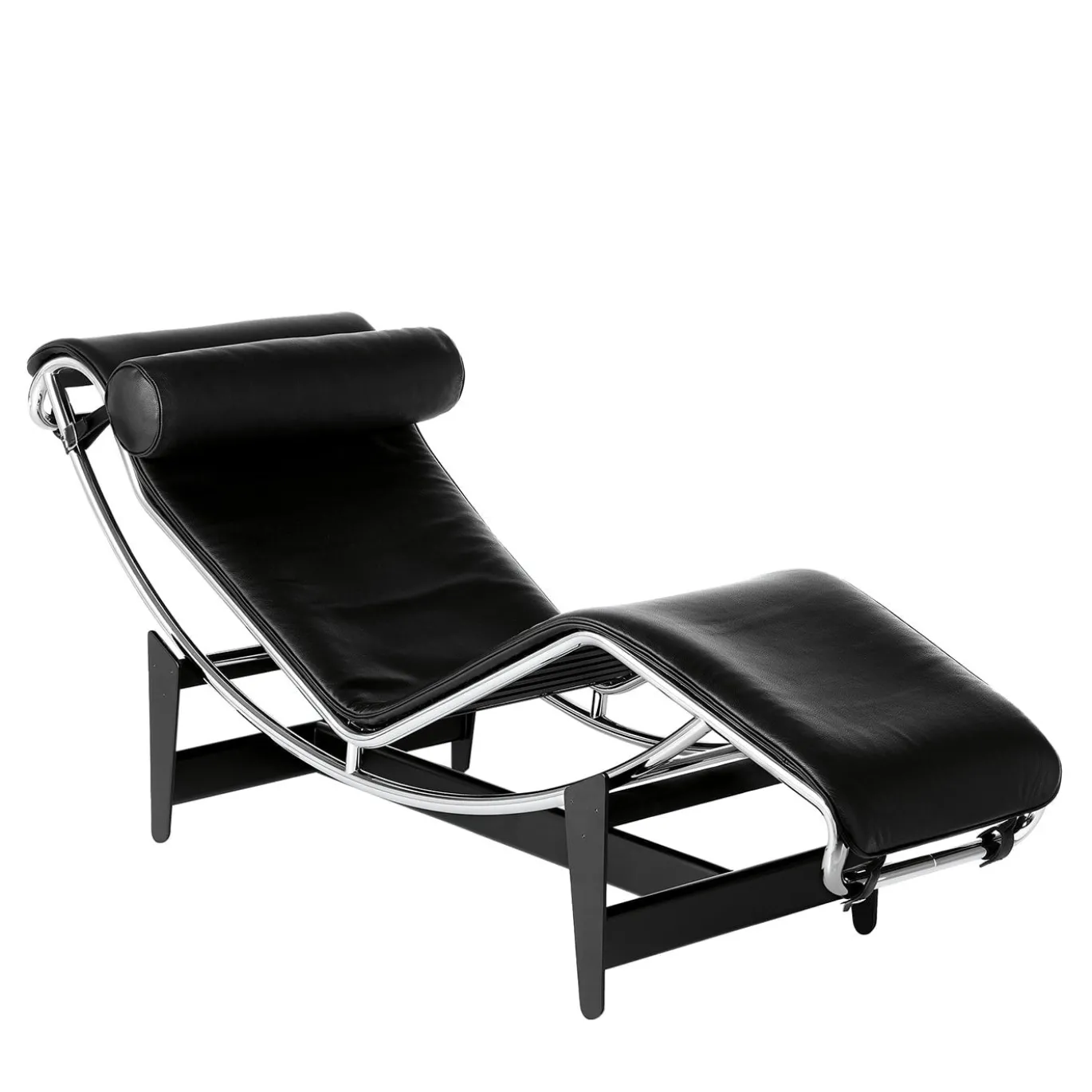 4 Chaise Longue À Reglage Continu By Le Corbusier; Pierre Jeanneret; Charlotte Perriand - Pelle nera