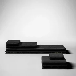 Chaise Lounge AR13 in legno e marmo Marquina nero