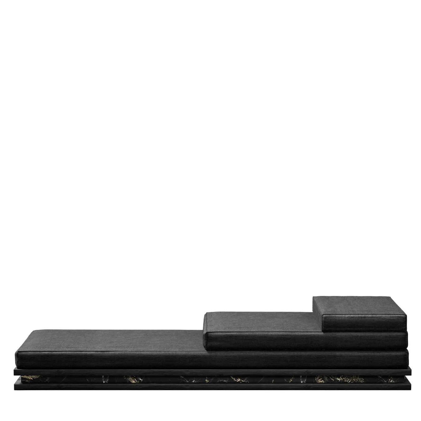 Chaise Lounge AR13 in legno e marmo Marquina nero