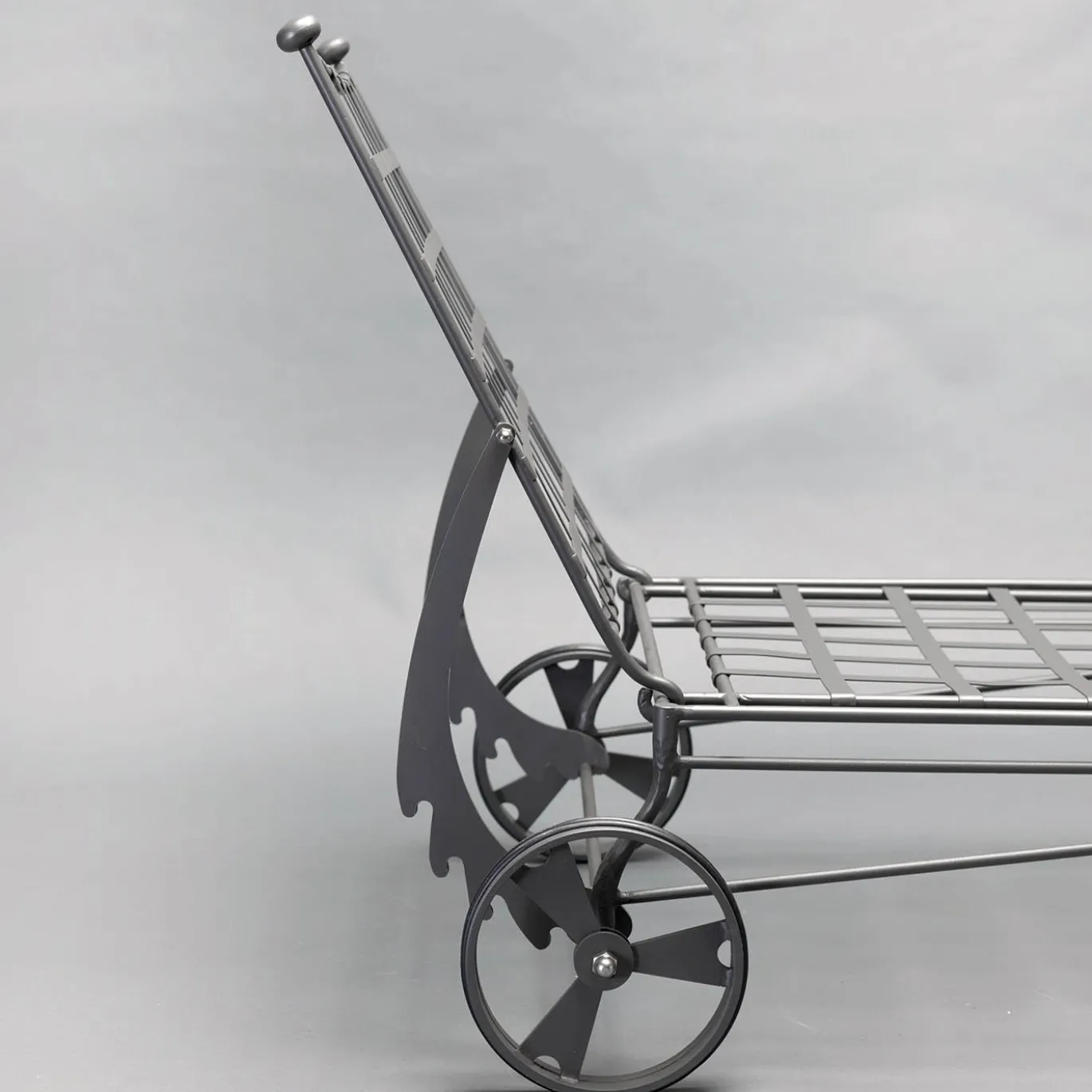 Chaise Lounge da esterno in acciaio grigio Intreccio