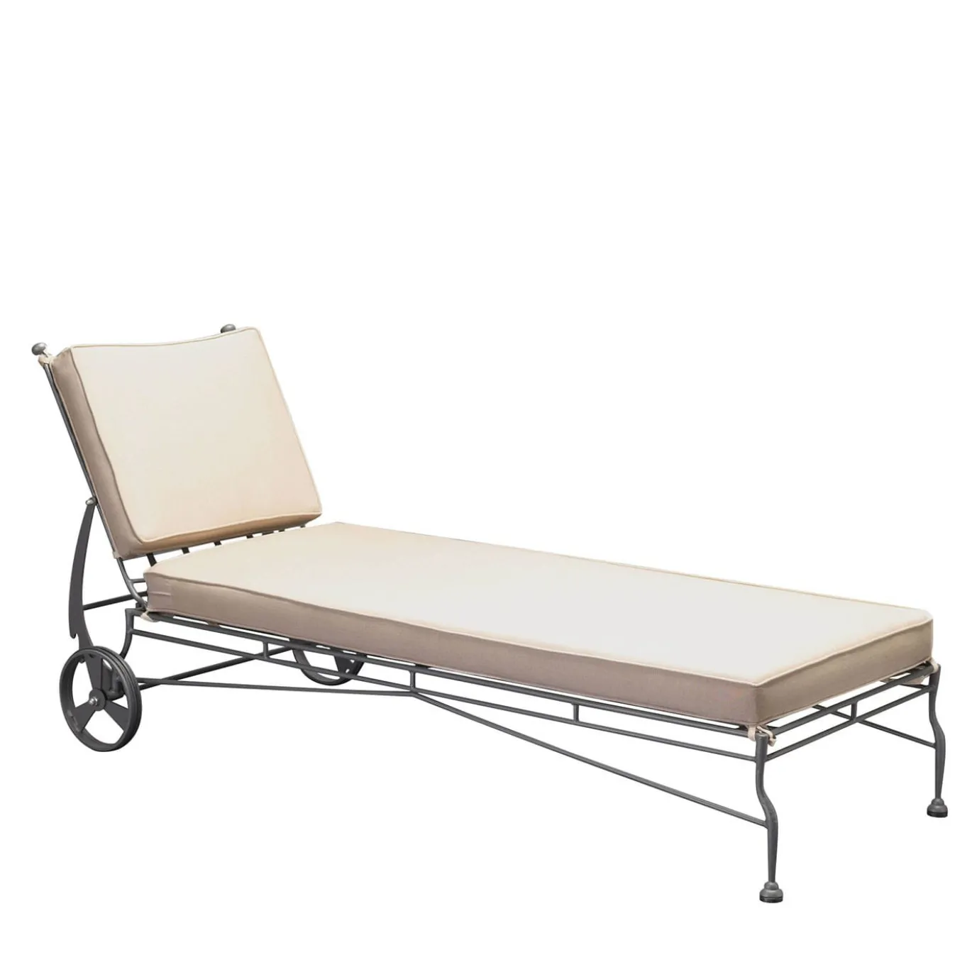 Chaise Lounge da esterno in acciaio grigio Intreccio