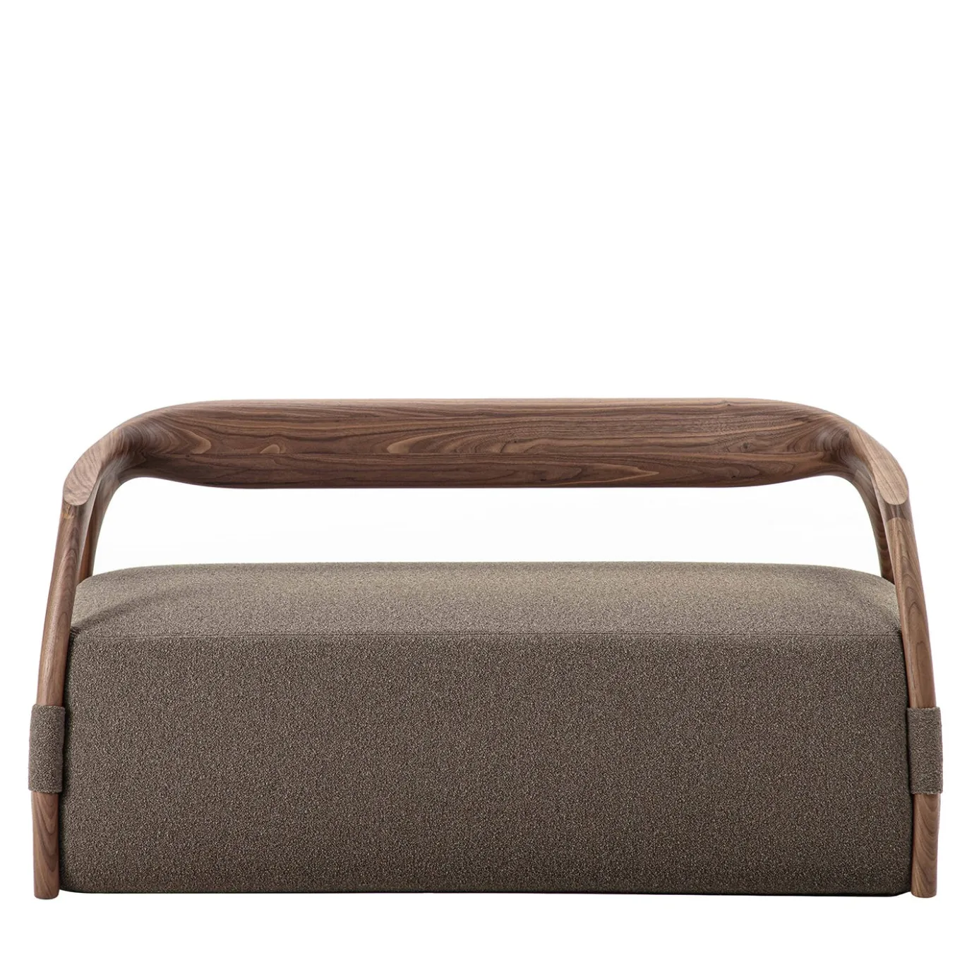 Chassis Divano con Struttura in Legno e Rivestimento in Tessuto Marrone