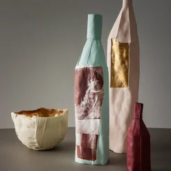 Ciotola bianca Corteccia con interno dorato